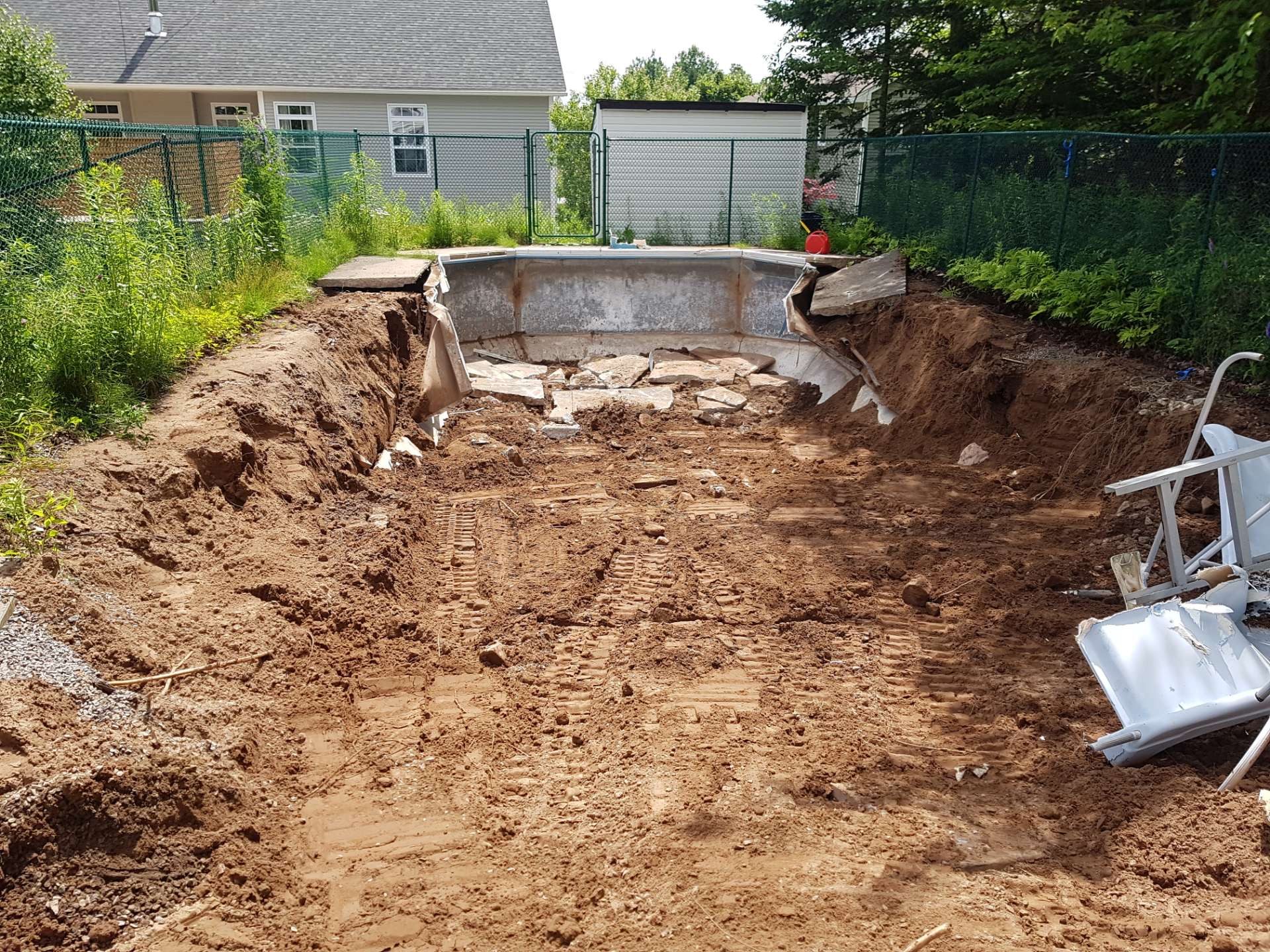 Pool demolition excavation Rothesay NB — GD Outdoor Services